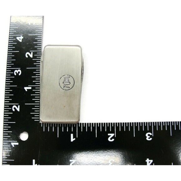 Money Clip Stainless Steel Monogrammed "MDL" Cash ID Holder Knife File - Picture 7 of 7